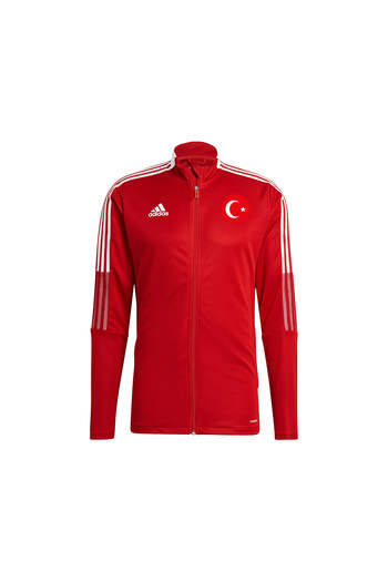 adidas Μπουφάν φούτερ με φερμουάρ προπόνησης Euro 2024 Türkiye - Κόκκινο Λευκό