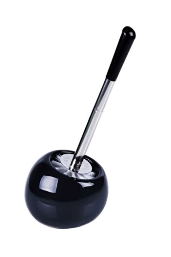 Pinkev Ceramic Toilet Seat Toilet Brush - Black