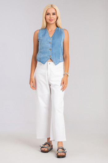 Bold & Young Bleach Washed Lyocell Thin Denim Women's Jeans Vest