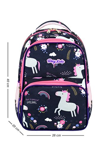 Roxy Licensed Unicorn Pattern Primary School Bag, Lunchbag and Pencil Case Set