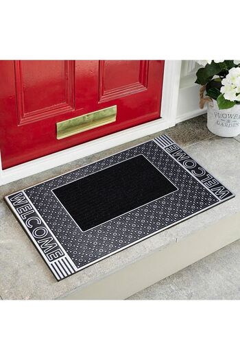 Myfloor Welcome Written Dust Catcher Rubber Door Mat Gray