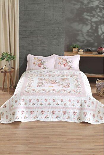 Çeyiz Diyarı Pomenna Printed Quilted Double Bedspread