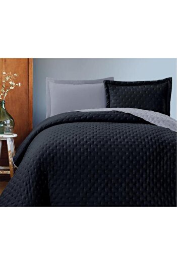Çeyiz Diyarı Washed Soft Double Sided Bedspread Navy Blue