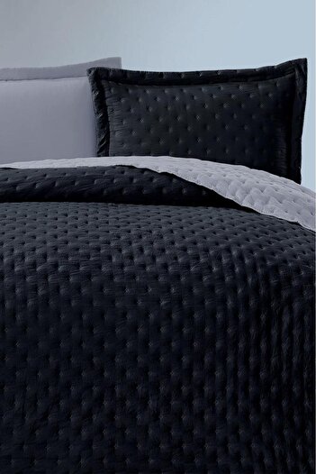 Çeyiz Diyarı Washed Soft Double Sided Bedspread Navy Blue