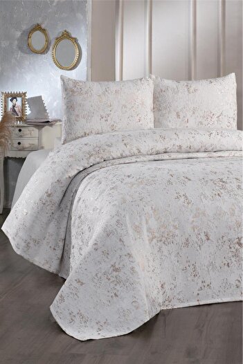 Çeyiz Diyarı Slayka Bedspread Cream Cappucino