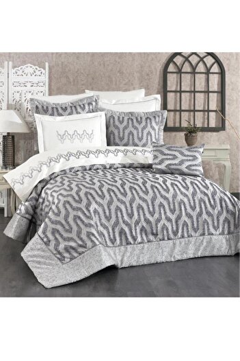 Çeyiz Diyarı Amira 10 Piece Double Dowry Set Anthracite