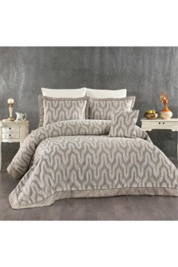 Çeyiz Diyarı Sea 7 Piece Chenille Pique Set Brown