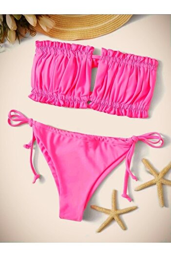 nuriçgiyim Büzgülü Bikini Set