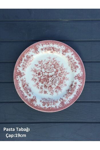 Pinkev 6-Person Porcelain 19cm Cake Dessert Plate Plate Set - Red Rosabella