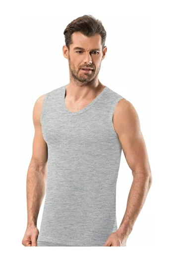 Jiber Men's Gray V-Neck Undershirt - Set of 3