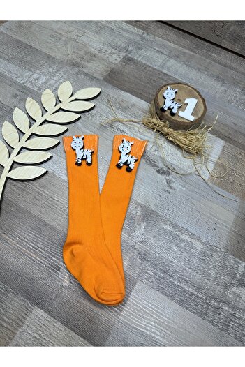 Feriatolye Safari Concept Baby Knee Socks with Zebra Figure