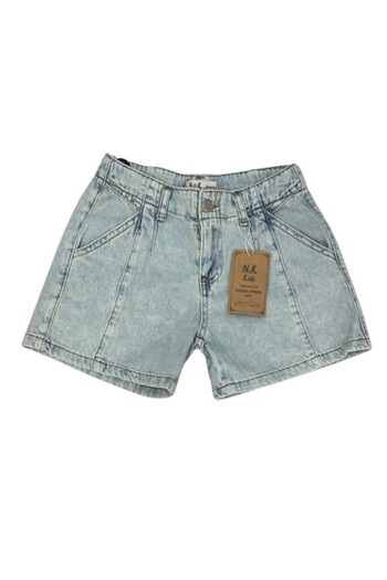 nk kids Floral Girl's Double Suit (Oversize Crop T-Shirt - Jeans Shorts)