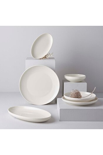 porselenden Kütahya Modern Cream 6-Piece 6-Person Pit Dinner Plate Set