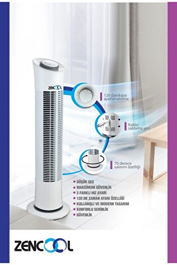 Zencool Kule Tipi Vantilatör 86820790059