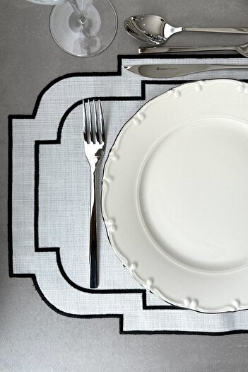 porselenden Lianna Silver 25 Cm Silver Porcelain Serving Plate Set for 6 Persons