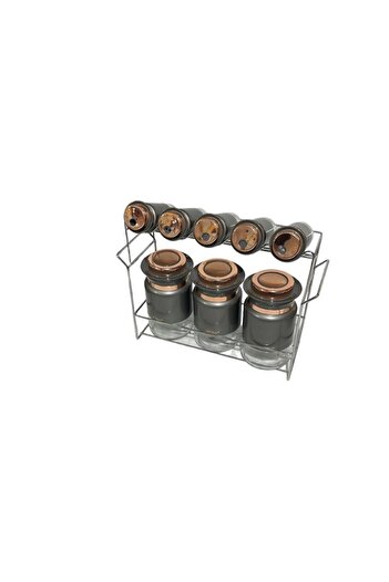 AROW Dritto 8-Piece Glass Spice Set with Stand Gray Tr-3759