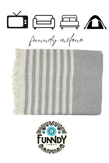 FUNNDY Milano Pike Single Knitted Patterned Fringed - 170x220 Cm