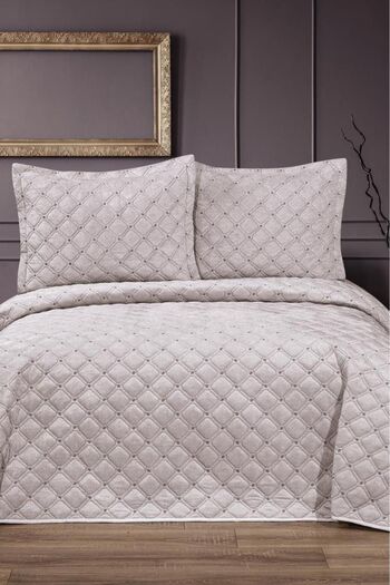Çeyiz Diyarı Elite Double Velvet Bedspread Cream