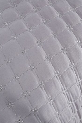 Çeyiz Diyarı Star Single Quilted Bedspread Gray
