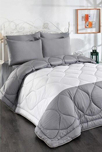 Çeyiz Diyarı Comfort Sleeping Set and Bedspread Double Gray