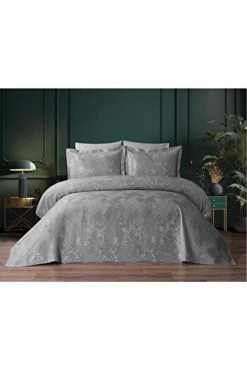 Çeyiz Diyarı Asu Jacquard Double Bedspread Gray