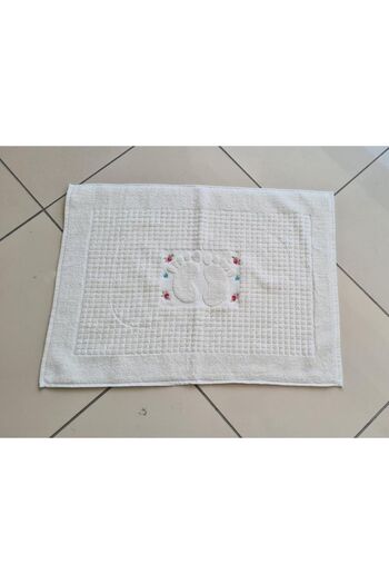 Çeyiz Diyarı Güldestan Embroidered Foot Towel White