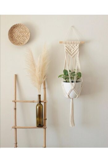 Foksan Deri Macrame Wall Ornament/flowerpot Ornament Flowerpot