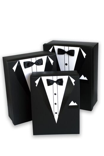 ADENZ Groom's Bundle - Pierre Cardin Dowry Groom's Slippers - 3-Piece Box Decoration Tulle Ribbon