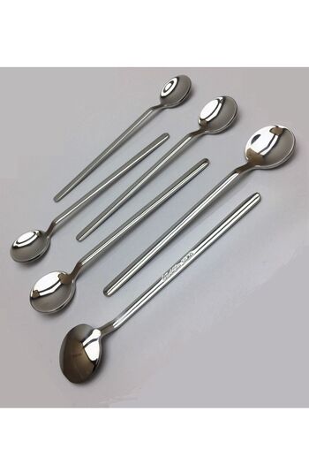 Pinkev Set of 6 Stainless Steel Teaspoons and Spoons