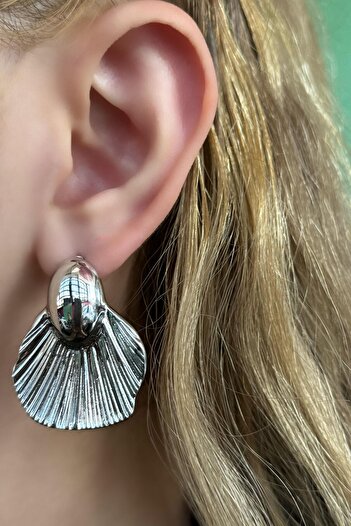 TAKIŞTIR Silver Color Metal Earrings (Pair)