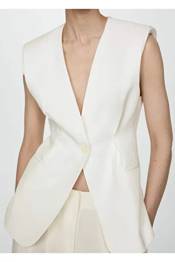 MANGO Woman Buttoned Long Vest