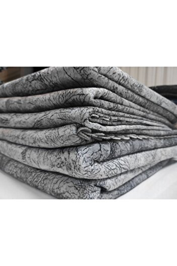 Selçuklu Tekstil Sponge Sofa Sofa Bed Cover Vein Patterned Bright Gray