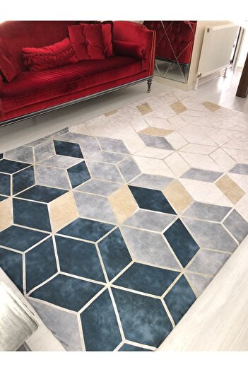 Madame Clean Home Covor din catifea de mătase cu model piramidal de pulbere
