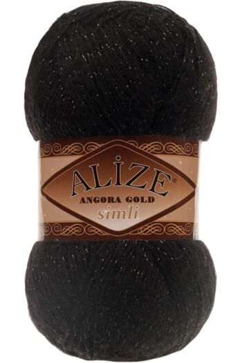 Alize (5 τεμάχια) Angora Gold Glitter Black 60 Χειροποίητα Πλεκτά Κλωστές Γιλέκο Ζακέτα Κλωστή Πουλόβερ