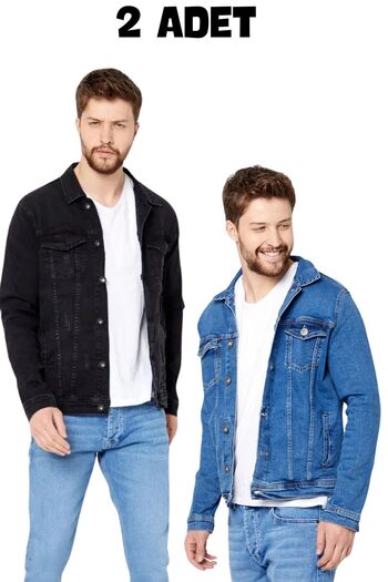 DAMGA JEANS Чоловіча куртка з бавовни 2 Li 100 Gunluk вулична мода повсякденна джинсова куртка