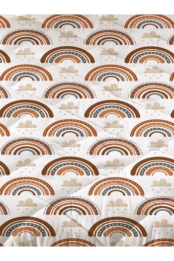 Evmila Rainbow Patterned Quilted Quilt, Single Sleeping Set