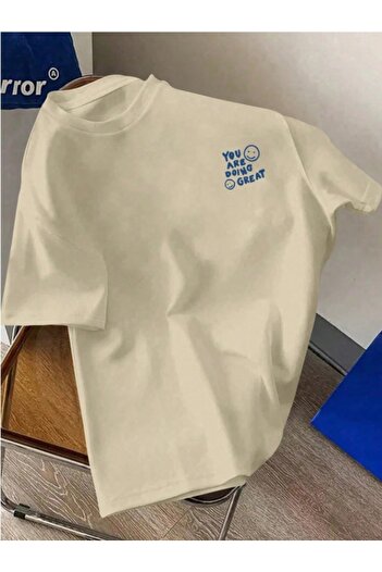 AFROGİYİM Ανδρικό μπλουζάκι Oversize - You Are Doing Great Printed