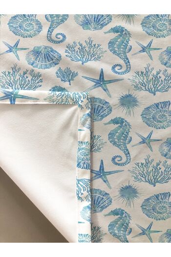Evmila Sea Horse Patterned Tablecloth White