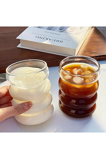 hediyeofisi Heat Resistant Borosilicate Glass Strip Shaped Cup| Coffee And Presentation Cup