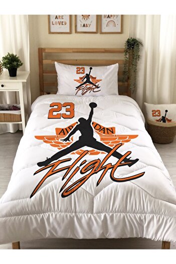 Evmila Basketball Player Patterned Quilted Quilt, Single Sleeping Set