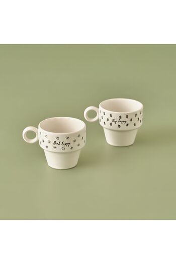 Bella Maison Ceramic Espresso Coffee Cup Set of 2 - 105 cc