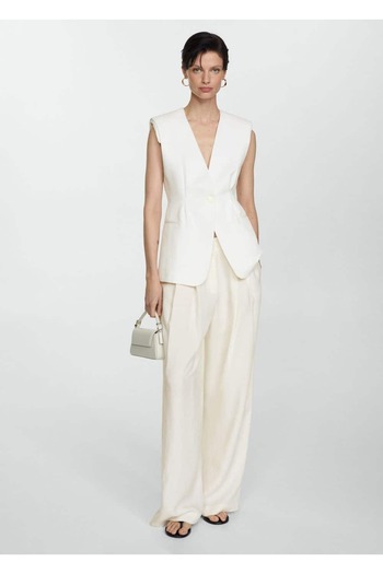 MANGO Woman Buttoned Long Vest