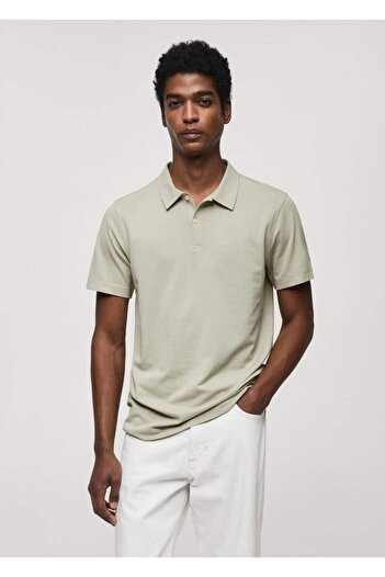 MANGO Man Cotton Pique Textured Slim-Fit Polo Shirt
