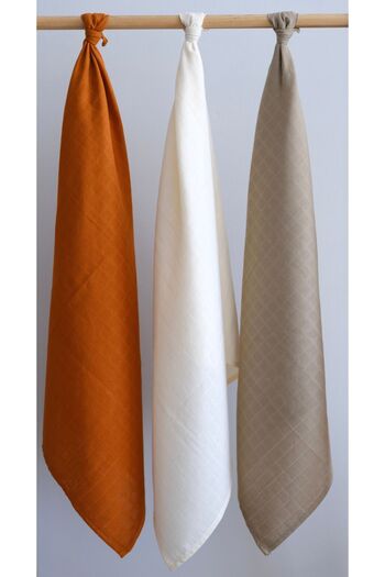 runbaby 3 Pieces 100x120cm 100% Cotton Muslin Cover Set