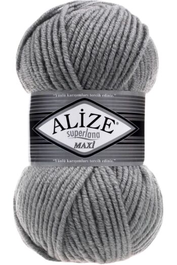 Alize 5 τμχ Süperlana Maxi Charcoal Grey 87 Χοντρό πλεκτό με νήματα γιλέκο ζακέτα με νήματα μαντήλια Beanie πουλόβερ