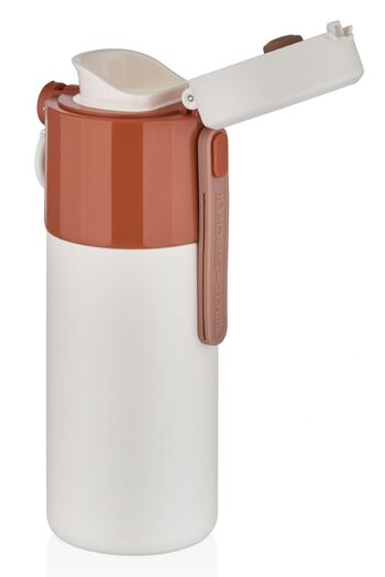 TKK 450 ml Stainless Light Brown Steel Thermos - Coffee Thermos - Children and Adults