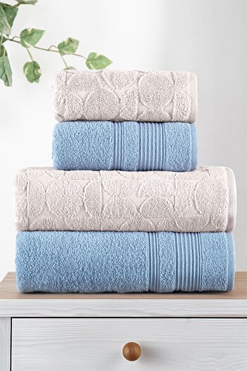 Mürdüm Home 100% бавовняний набір з 4 рушників для ванної кімнати - набір для хамаму