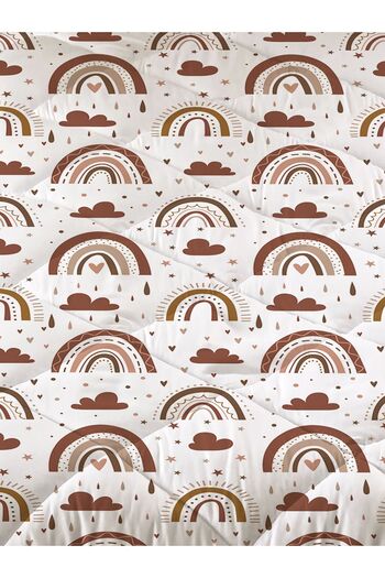 Evmila Rainbow Patterned Quilted Quilt, Single Sleeping Set