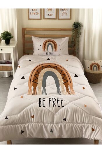 Evmila Rainbow Patterned Quilted Quilt, Single Sleeping Set