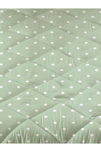 Evmila Fish Patterned Green Striped Quilted Quilt, Single Sleeping Set